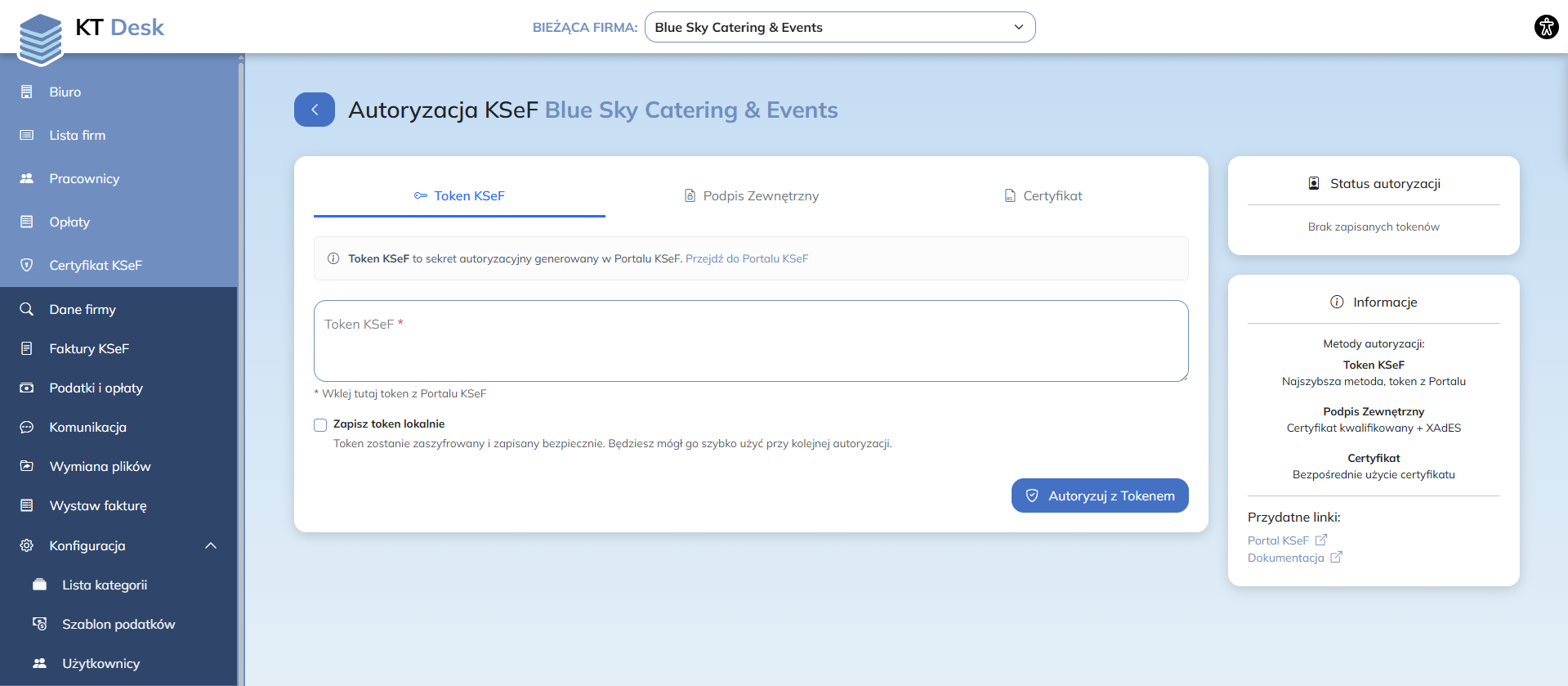 Autoryzacja w KSeF - token